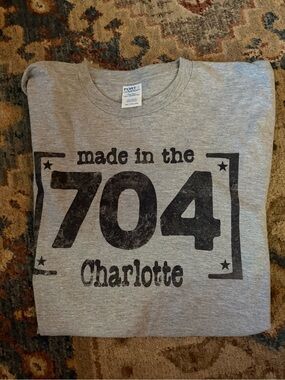 "Made in the 704" Grey Graphic Tee